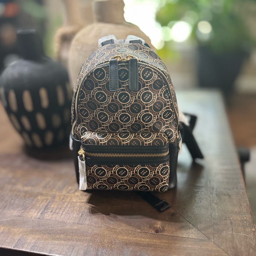 NWT Marc Jacobs Black and Gold Backpack